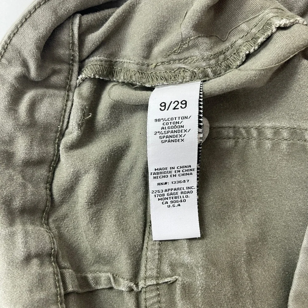 RE Generation Cargo Pants Womens 9 Olive High Rise Straight Gorpcore Granola
